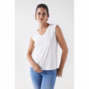 Camisetas Mujer Camiseta SALSA JEANS con Detalle Trenzado