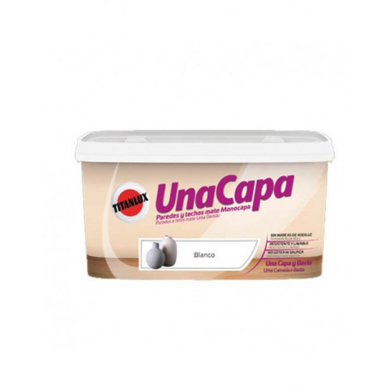 Pintura Titan Paredes y Techos Mate una Capa Blanco 0002 4 Litros