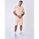 Pantalón Corto Liso con Franja del Logotipo de PROJECT X PARIS