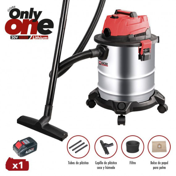 Aspiradora 20 Litros 20V Only One AICER (1X 4.0AH)