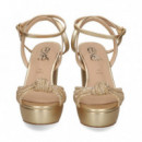 Sandalia Gilda Nudo Strass Oro  EXE