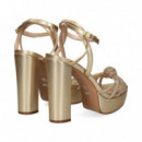 Sandalia Gilda Nudo Strass Oro  EXE