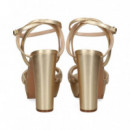 Sandalia Gilda Nudo Strass Oro  EXE