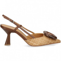 S/talon Cuadro Rafia Cuero  CHANTAL