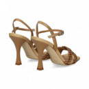 Sandalia Cruzada Trenzada Camel  CHANTAL