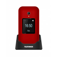 Telefóno Móvil TELEFUNKEN S460 2.8" + 1,77" Senior Phone Rojo