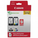 CANON Cartucho Tinta PG-545 + CL-546 + 50H Papel Fotografico 10X15