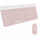 Teclado + Ratón Inalámbricos LOGITECH MK470 Slim Combo Rosa