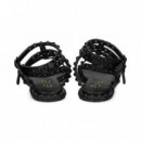 Sandalia 2 Gilda Tachas Piel Negro  EXE