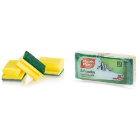 Estropajo Salvauñas Floral 3 Unidades