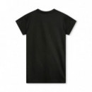 Vestido Estilo Camiseta de  Algodón con Logo con Tachuelas Kids  HUGO BOSS