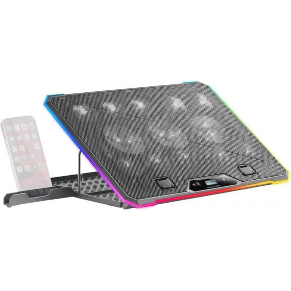 MARS GAMING Soporte Refrigerante MNBC13 para Portatiles + Movil hasta 17/ Iluminación Led