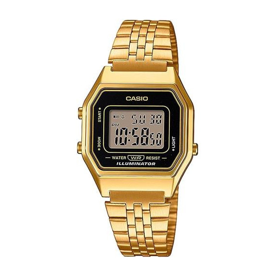 CASIO Coleccion LA680WEGA-1ER Reloj Digital, Acero Inox Dorado Fecha, Alarmas, Resistente Al Agua