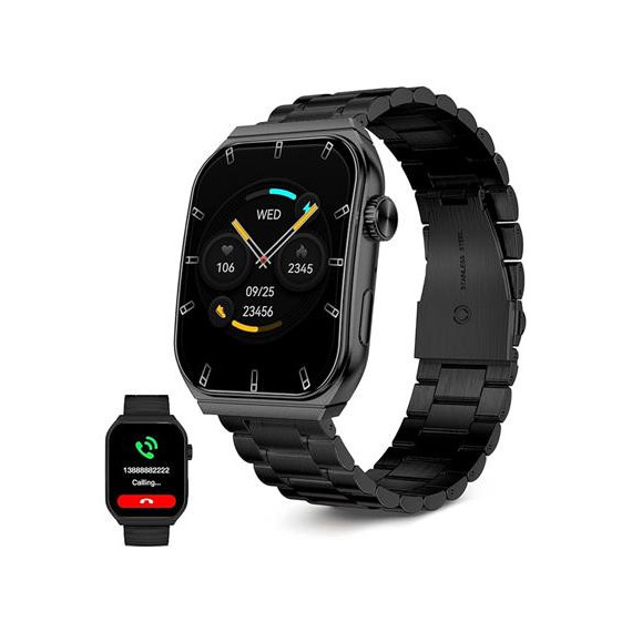 KSIX Reloj Smartwatch Olympo Negro Ritmo Cardiaco,calorias,monitor Sueño,carga Magnetica