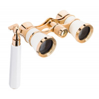 LEVENHUK Broadway 325E White Lorgnette Opera Glasses