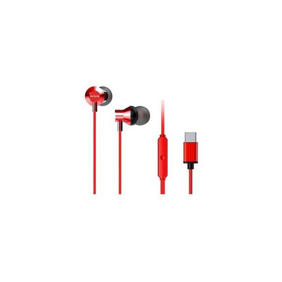 AIWA Auricular Estereo Conector Tipo C Con Microfono Rojo