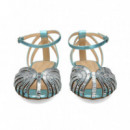 Punta Cristal Piel Metalizado Cielo  VICENZA