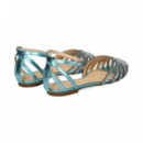 Punta Cristal Piel Metalizado Cielo  VICENZA