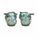 Punta Cristal Piel Metalizado Cielo  VICENZA