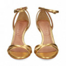 Talon Cerrado Cruzada Piel Oro  VICENZA