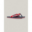 Chanclas con Tiras de Tejido Trenzado de TOMMY HILFIGER