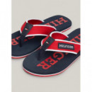 Chanclas con Tiras de Tejido Trenzado de TOMMY HILFIGER