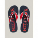 Chanclas con Tiras de Tejido Trenzado de TOMMY HILFIGER