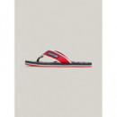 Chanclas con Tiras de Tejido Trenzado de TOMMY HILFIGER