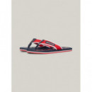 Chanclas con Tiras de Tejido Trenzado de TOMMY HILFIGER