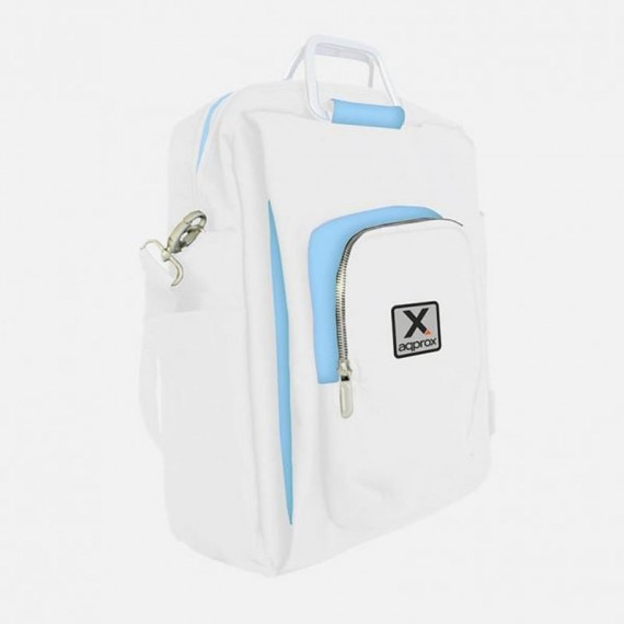 APPROX Mochila de Portatil 15.6 Diseño a Color Blanco y Azul