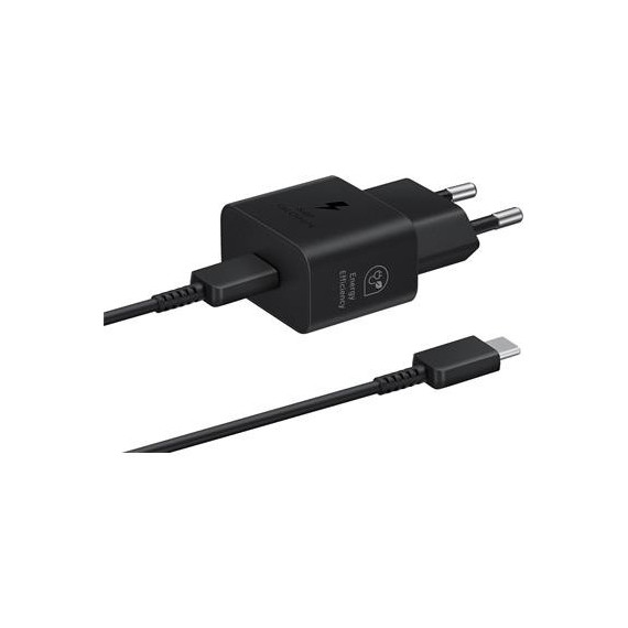 SAMSUNG Cargador Red 25W Tipo-c/h + Cable Datos Tipo C M/m Negro  EP-T2510XBEGEU