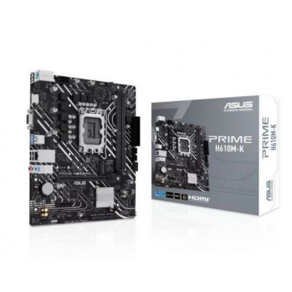ASUS Placa Base Prime H610M-K LGA1700 Micro ATX 14TH, 13TH, 12TH GEN/2 X Dimm DDR5/1 X VGA/1 X HDMI/1 X M.2/4 X Sata/matx