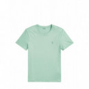 Camisetas Hombre Camiseta POLO RALPH LAUREN Verde Celadon de Punto Custom Slim Fit