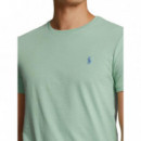 Camisetas Hombre Camiseta POLO RALPH LAUREN Verde Celadon de Punto Custom Slim Fit
