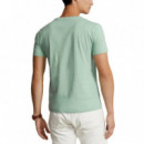 Camisetas Hombre Camiseta POLO RALPH LAUREN Verde Celadon de Punto Custom Slim Fit