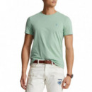 Camisetas Hombre Camiseta POLO RALPH LAUREN Verde Celadon de Punto Custom Slim Fit
