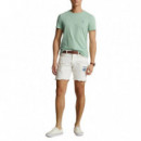 Camisetas Hombre Camiseta POLO RALPH LAUREN Verde Celadon de Punto Custom Slim Fit