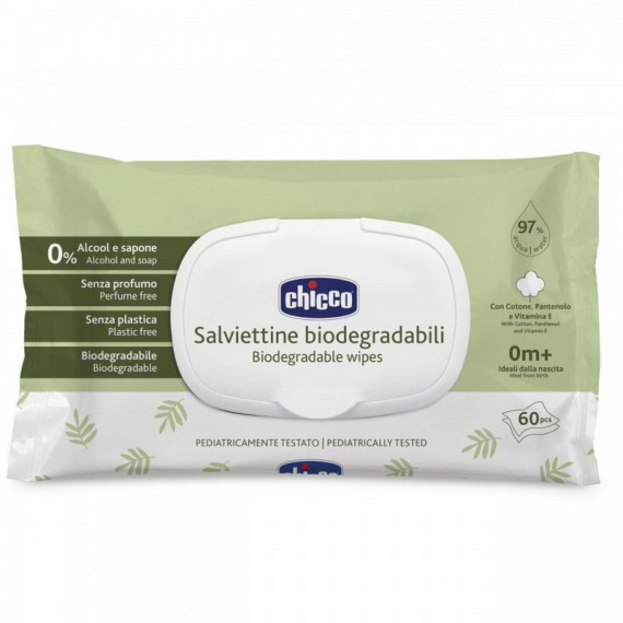 CHICCO Toallitas Humedas Biodegradables 60UDS