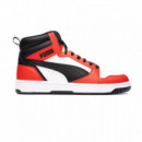 Zapatilla PUMA Rebound V6 Negro-rojo