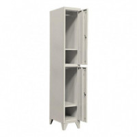Taquilla Metalica Gris con Patas 2 Puertas AIRMEC 1900X300X500 Mm
