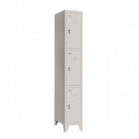 Taquilla Metalica Gris con Patas 3 Puertas AIRMEC 1900X300X500 Mm