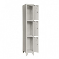 Taquilla Metalica Gris con Patas 3 Puertas AIRMEC 1900X300X500 Mm