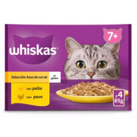Whiskas Gato Senior +7 Pack Seleccion Ave Pouch 4X85GR  MARS