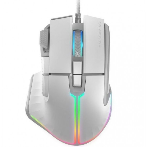 MARS GAMING Raton Mm-xt/ hasta 12800DPI/ Blanco