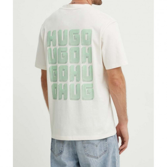 Camiseta HUGO Maxi Logo Espalda Blanco Crema