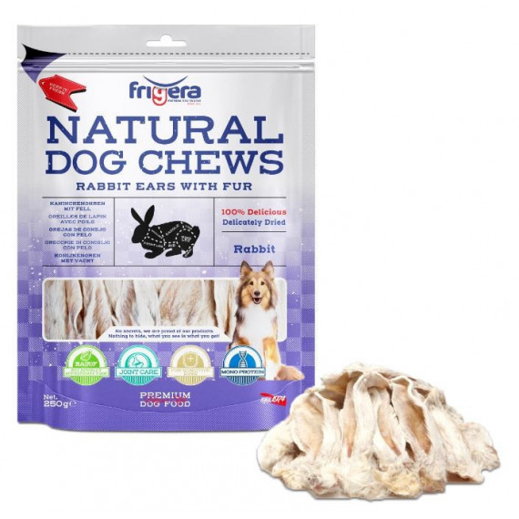 FRIGERA Perro Snack Orejas de Conejo con Pelo 250 Gr