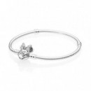 Pulsera Moments en Plata de Ley Retrato de Minnie Brillante 597770CZ  PANDORA