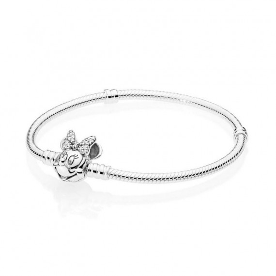 Pulsera Moments en Plata de Ley Retrato de Minnie Brillante 597770CZ  PANDORA