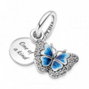Charm Colgante Doble Mariposa Azul y Cita 790757C01  PANDORA