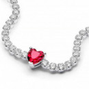 Pulsera Tenis Corazón Brillante Rojo 590041C02  PANDORA